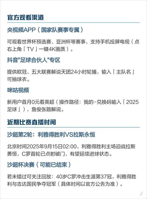 世界杯足球直播平台及观看渠道解析